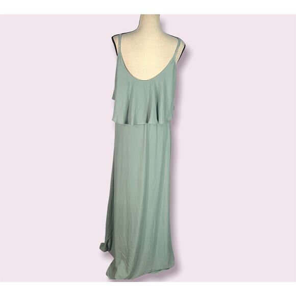 Show Me Your Mumu Silver Sage Caitlin Ruffle Maxi Dress Women's Size Small NWOT - Picture 6 of 11